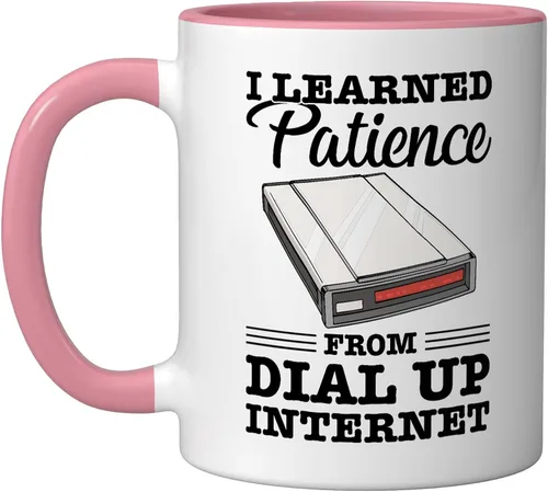 Vista 10 de Taza de cerámica vintage de los 90s Nostalgia Retro 90s Dial Up Internet Vintage, negro/blanco