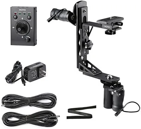 Vista 2 de Movo Photo MGB-5 Cabezal cardán de inclinación y panorámica de 360° motorizado de aluminio para trípodes y jibs, soporta cámaras de hasta 11 libras