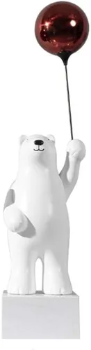 Vista 3 de Escultura china de feng shui, escultura de resina moderna, artesanías creativas, globos de oso polar, joyería creativa de escritorio, manualidades