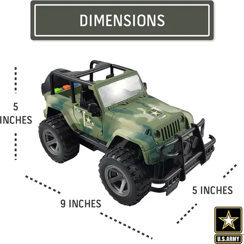 Vista 4 de Lollipop United States Army Camión de juguete con potencia de fricción 1/16 modelo de vehículo todo terreno con luz de coche y sonido, juguete