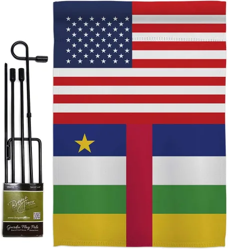 Vista 9 de Central African Republic US Friendship Burlap Burlap Garden Flag Regional USA American Alliance World Country Particular Area Small Decorative Gift