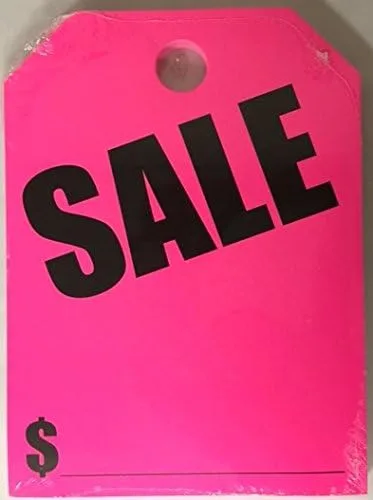 Vista 6 de Señales de venta 50 unidades por paquete para colgar en el espejo retrovisor (verde fluorescente) (A34)