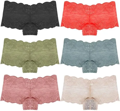 Vista 3 de RUNYA Bragas de encaje para mujer, ropa interior, paquete de 6