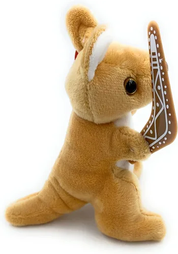 Vista 4 de Peluche de canguro de 5 pulgadas con boomerang, regalo australiano súper suave de recuerdo para niños