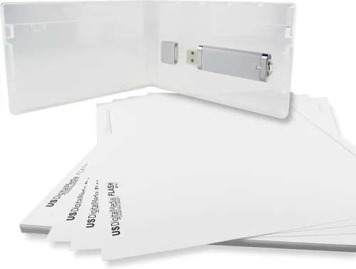 Vista 7 de Mini Flash Pac® - Funda para unidad flash USB, súper transparente y compatible, color blanco, 1 GB USB, paquete de 25