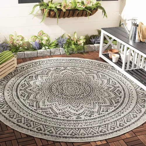 Vista 9 de SAFAVIEH Alfombra lavable al aire libre Courtyard Collection - 2'3" x 5', marfil y verde, no desprende pelusa y fácil limpieza, ideal para patio