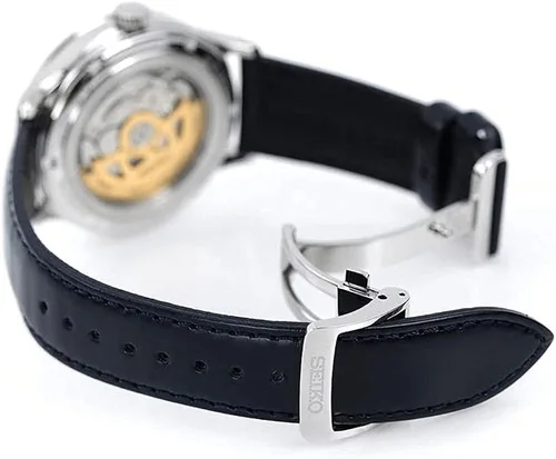 Vista 5 de Seiko SSA421J1 - Reloj de piel de zafiro automático para jardín japonés con forma de corazón abierto