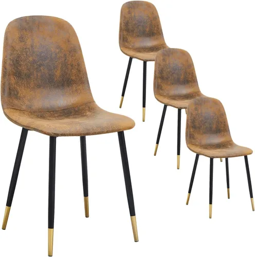 Vista 10 de Homy Casa Juego de 4 sillas giratorias de comedor, sillas laterales giratorias de 360°, sillas de estilo moderno de mediados de siglo, sillas