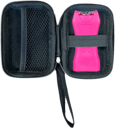 Vista 4 de AGOZ Estuche pequeño de carcasa dura para kit de seguridad, mini funda para gas pimienta, Taser, linterna, bolsa de transporte dura con correa