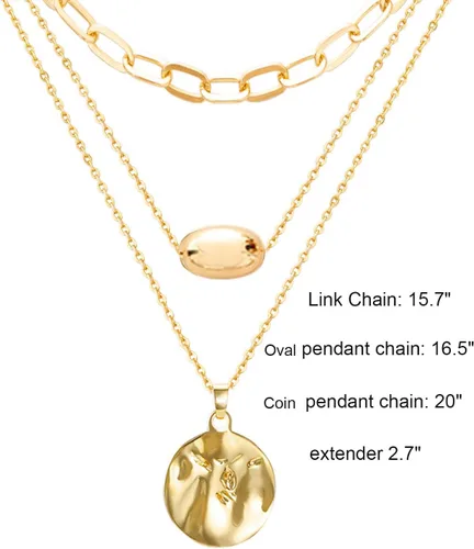 Vista 5 de BaubleStar Collar en capas de oro para mujer