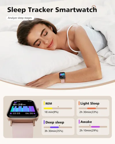 Vista 4 de Smart Watches for Women, 1.85" Alexa Smart Watch for Android Phones/iPhones Blush Pink-Pink
