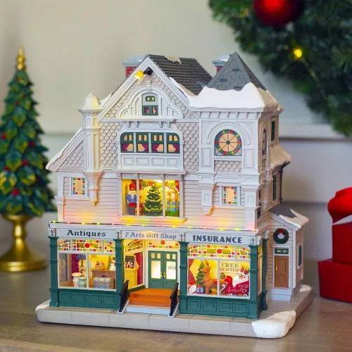 Vista 2 de LEMAX Village Collection - Tienda de regalos y antigüedades, con adaptador de 4,5 V