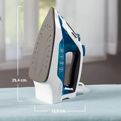 Vista 8 de BLACK+DECKER Easy Steam - Plancha compacta IR06V, cable de doble posición, suela antiadherente TrueGlide, vapor vertical, SmartSteam