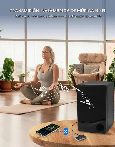 Vista 5 de Receptor AUX Bluetooth 5.3 para coche, pantalla LED, cancelación de ruido 3.5mm AUX Bluetooth Adapter for Home Stereo/Wired Headphones/Speaker