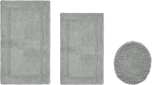 Vista 147 de Better Trends - Juego de 2 alfombras de baño 100% algodón, extra suaves, con borlas, de 17" x 24", alfombra de baño superabsorbente y reversible