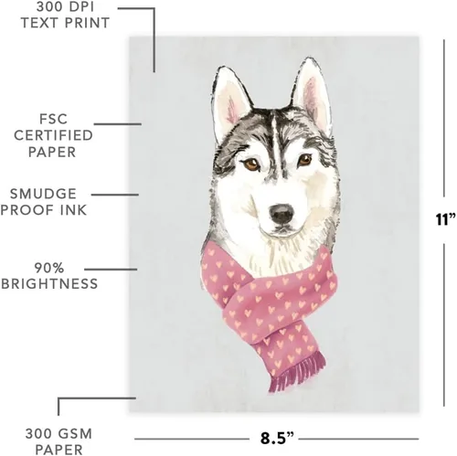 Vista 170 de Andaz Press Póster impreso para pared de perro, 8.5 x 11 pulgadas, Bulldog inglés con gafas negras, 1 paquete, regalo de cumpleaños de Navidad, sin