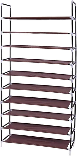 Vista 5 de Ochine Zapatero de 8 niveles, Tela No Tejida, Acero, Capacidad para 40-50 Pares, Dimensiones: 39.37 x 11 x 68.89 Pulgadas