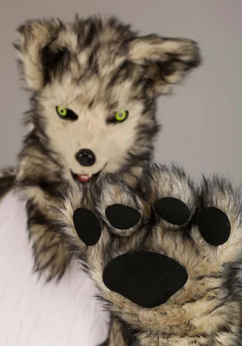 Vista 4 de Disfraz de Lobo con Máscara Movible para Adultos Multicolor