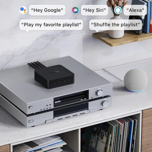 Vista 5 de WiiM Pro AirPlay 2 Receptor, Google Cast Audio, Transmisor Multisala WiFi, Compatible con Alexa, Siri y Google Assistant, Transmite Audio de Alta