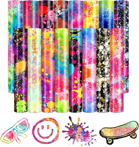 Vista 15 de HTVSTD Vinilo HTV con estampado inflado 3D, 12 hojas de 12 x 10 pulgadas, vinilo de transferencia de calor estampado de vaca, leopardo