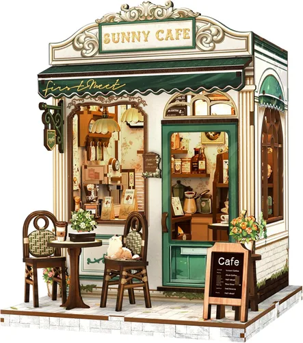 Vista 13 de Kit de Rincón de Libro - Kit de Casa de Muñecas en Miniatura DIY Scene para Adultos, Rompecabezas 3D de Estantería 255 Piezas, Modelo de Casa