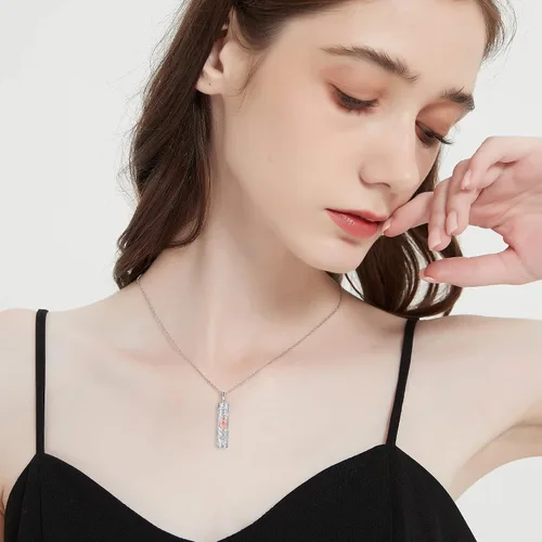 Vista 31 de Collar con colgante de urna de cenizas de cremación y árbol de la vida para mujer, plata de ley US1