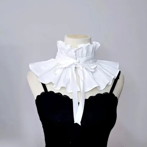 Vista 2 de Collar desmontable con volantes vintage para mujer, disfraz victoriano