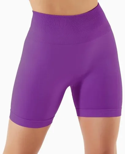 Vista 5 de EYHLKM - Pantalones cortos de yoga sin costuras para mujer, ropa deportiva de cintura alta, push up, fitness, a prueba de sentadillas, ropa