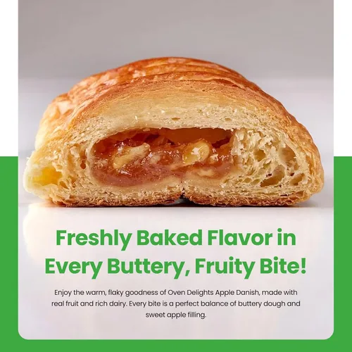 Vista 3 de Horno Delights Apple Danish America's Fruit - Panadería fresca - Pasteles de desayuno - Pasteles reales - perfectamente cocidos - sabor simplemente