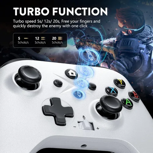 Vista 4 de Control inalámbrico Xbox compatible con Xbox One, Xbox Series X, Xbox Series S, Xbox One S, Xbox One X, Windows PC 10 con batería recargable