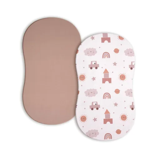 Vista 10 de Sábanas de moisés de bebé para niñas y niños, paquete de 2 sábanas de bebé para colchón de moisés cuadrado rectangular ovalado, 33 x 16 pulgadas