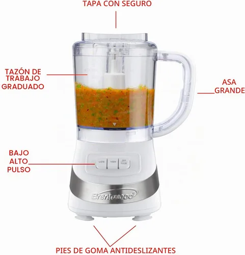 Vista 6 de Brentwood Appliances Procesadores de alimentos FP-549W de 3 tazas (blanco)
