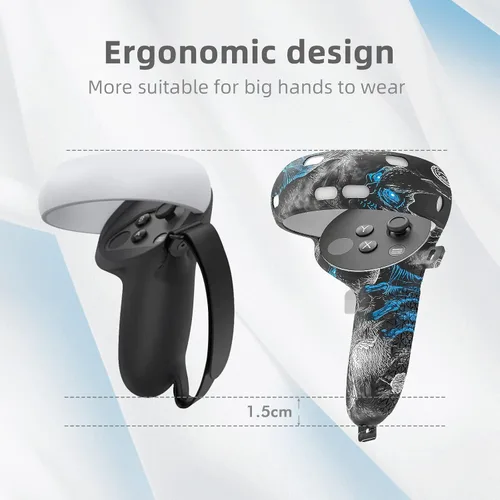 Vista 32 de Relohas Accessories for Oculus Quest 2, VR Accessory Set for Meta Quest 2, Include Controller Grip Leather Cover, VR Shell Cover, Face Cover, The