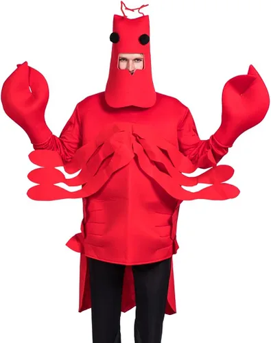 Vista 5 de EraSpooky Disfraz de langosta de Halloween para hombre (rojo, talla única)