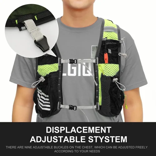 Vista 6 de INOXTO Hydration Vest Backpack,Lightweight Water Running Vest Pack with 1.5L Water Bladder Bag Daypack for Hiking Trail Running Cycling Race