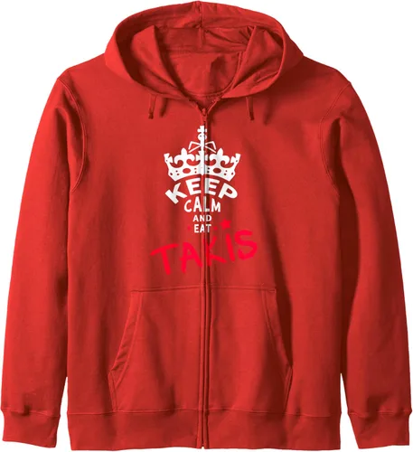 Vista 9 de Keep Calm And Eat Takis Sudadera con capucha con cremallera White Foodies Design, Negro