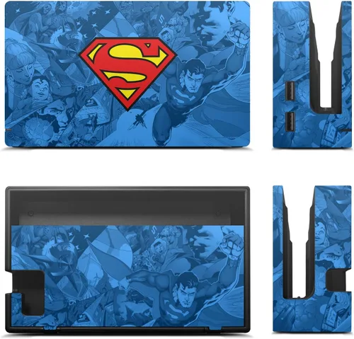 Vista 3 de Head Case Designs Officially Licensed Superman DC Comics Collage Logos and Comic Book Vinyl Sticker Gaming Skin Decal Cover Compatible with Nintendo