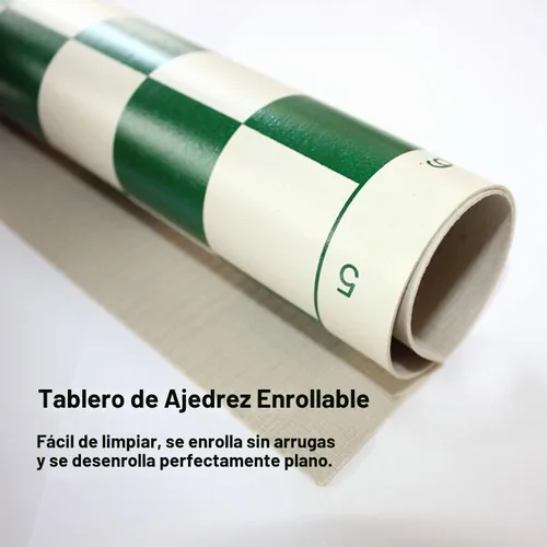 Vista 5 de Tablero de ajedrez enrollable para torneos, tapete de ajedrez para torneos de vinilo enrollable, tablero de ajedrez internacional portátil, tapete