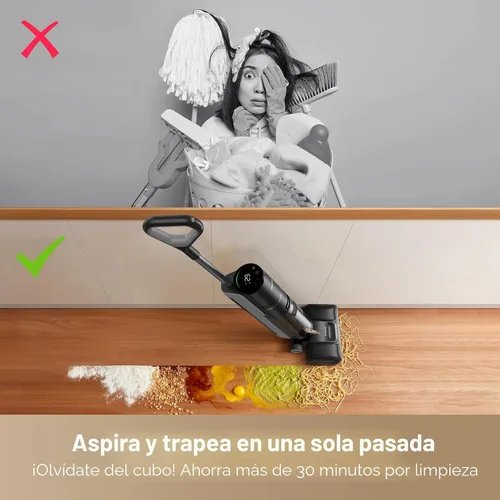 Vista 3 de DREAME H12 Pro Gen2 - Trapeador al vacío, aspiradora húmeda y seca de 0 enredos, aspiradora inalámbrica todo en uno para suelos duros, máquina