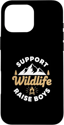 Vista 19 de Parent Support Wildlife Raise Boys - Mom Dad Outdoors Case for iPhone 16