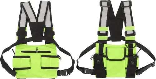 Vista 7 de Bolsa de arnés de radio en el pecho, radio universal de dos vías Walkie Talkie para buscar elementos esenciales, bolsa táctica Oxford para el pecho