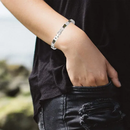 Vista 2 de Pulsera magnética EBUTY para mujer con circonita cúbica brillante