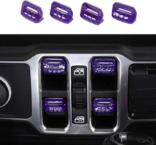 Vista 10 de Cubierta de botón para interruptor de ventana, accesorios interiores para Jeep Wrangler JL JLU y Gladiator JT 2018-2025 (verde)