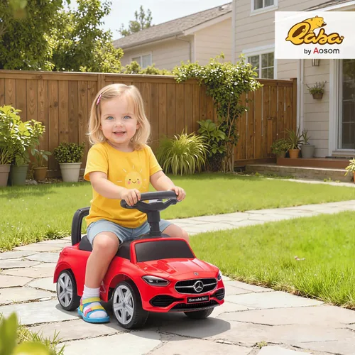 Vista 5 de Qaba Mercedes-Benz Clase C - Auto de paseo para niños de 18 a 36 meses Rojo