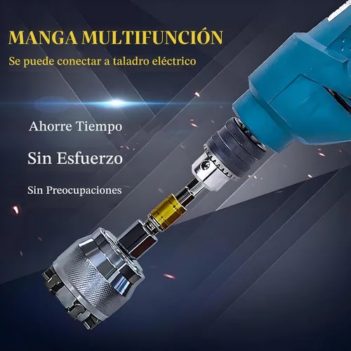 Vista 5 de Convertidor Universal de Manguito de Enchufe Multifuncional para Llave de Transmisión de 3/8", Adaptador de Enchufe Ajustable de 10-19mm