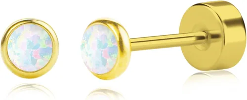 Vista 10 de SmileBelle 2 pares de aretes de perlas, aretes de titanio con parte trasera plana, rellenos de calcetín para mujer, aretes hipoalergénicos