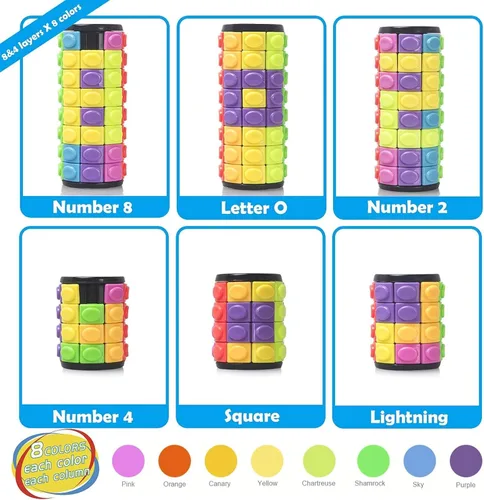 Vista 2 de R.Y.TOYS Juguete para ansiedad, rompecabezas de cubo mágico, rompecabezas de cerebro para adultos, juego de mano inquieto de lógica giratoria