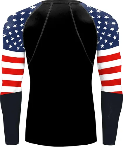 Vista 4 de Camisetas de manga larga para hombre, con protección solar UPF 50+, Jiu Jitsu, para deportes, fitness, gimnasio, natación