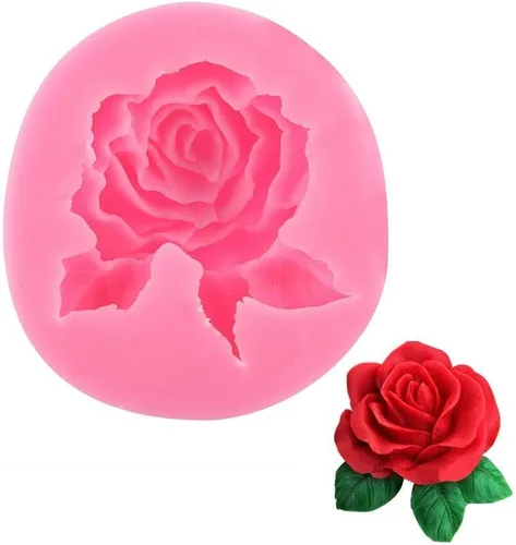 Vista 5 de Rose forma silicona pastel fondant chocolate haciendo herramienta de decoración accesorio para hornear