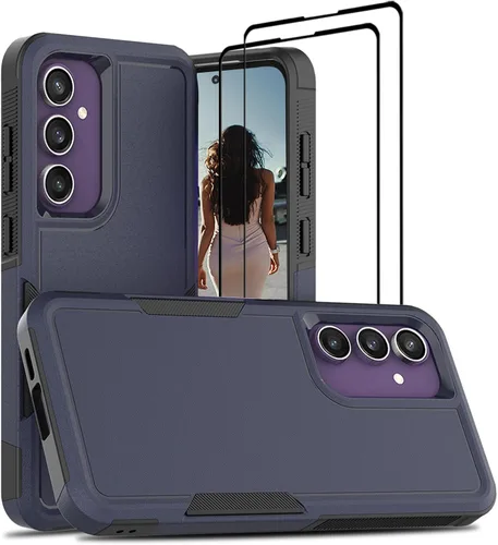 Vista 48 de Jeylly Funda para Samsung Galaxy S10 Plus S10+, ajuste delgado, doble capa, resistente, absorción de golpes, TPU con carcasa trasera de Negro